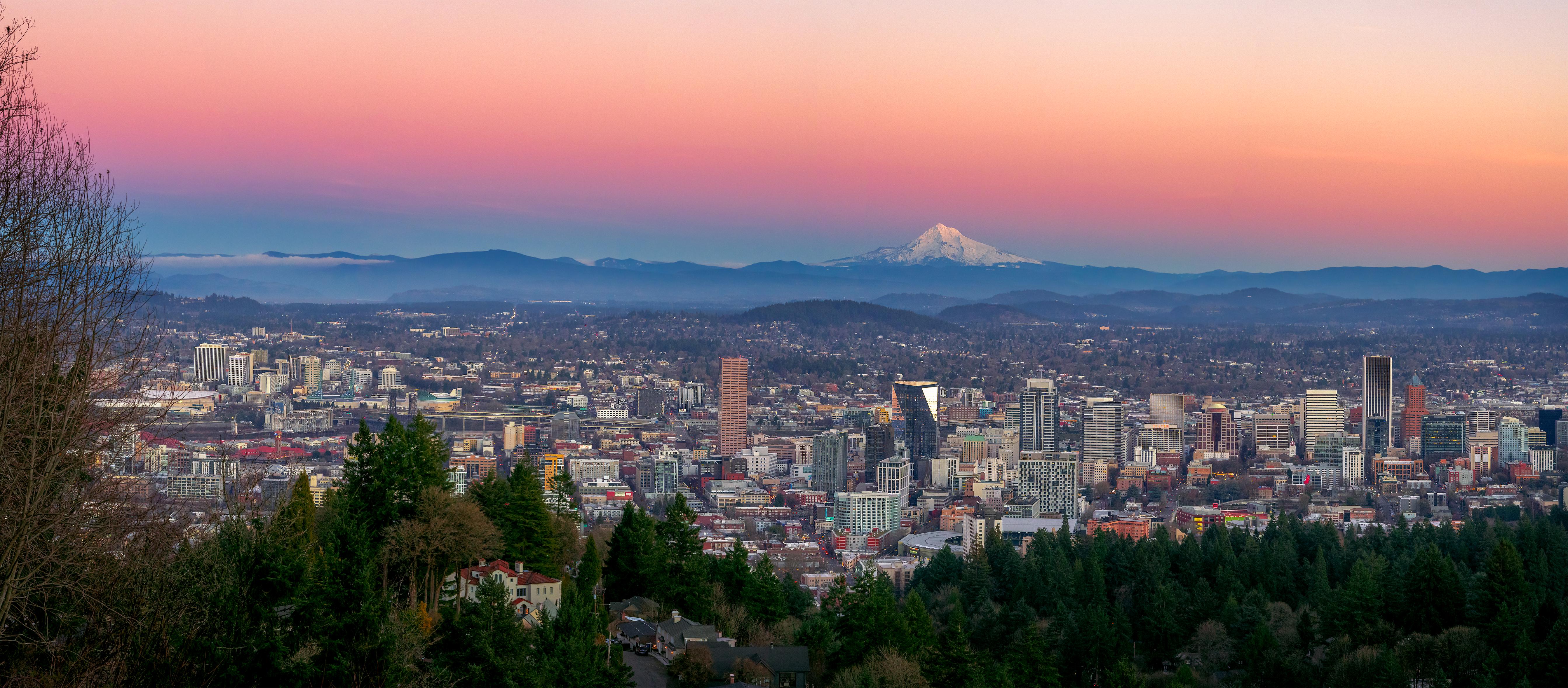 Portland and Mt Hood